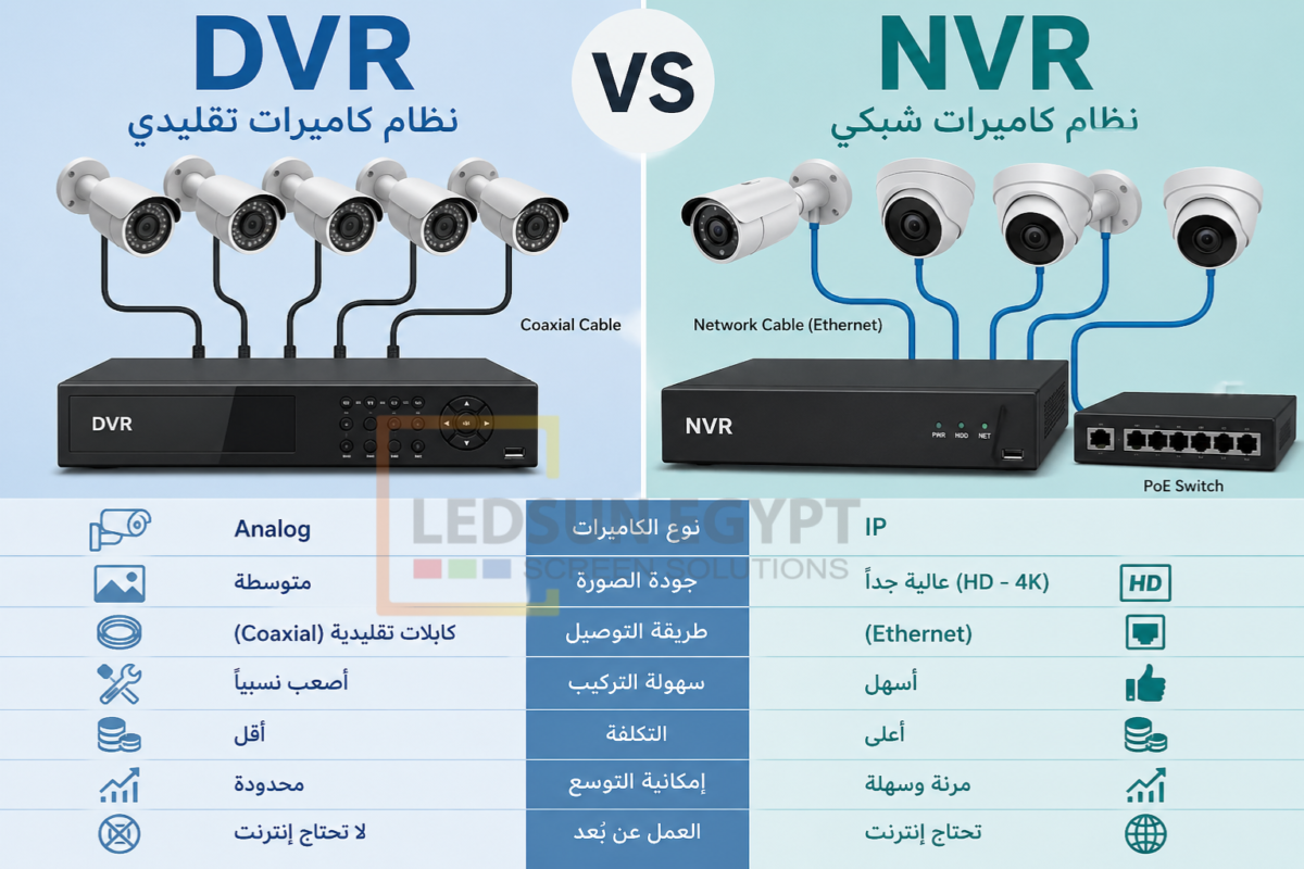 الفرق بين DVR و NVR في أنظمة كاميرات المراقبة