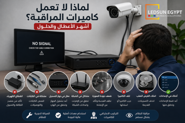 أسباب توقف كاميرات المراقبة وأشهر الأعطال والحلول