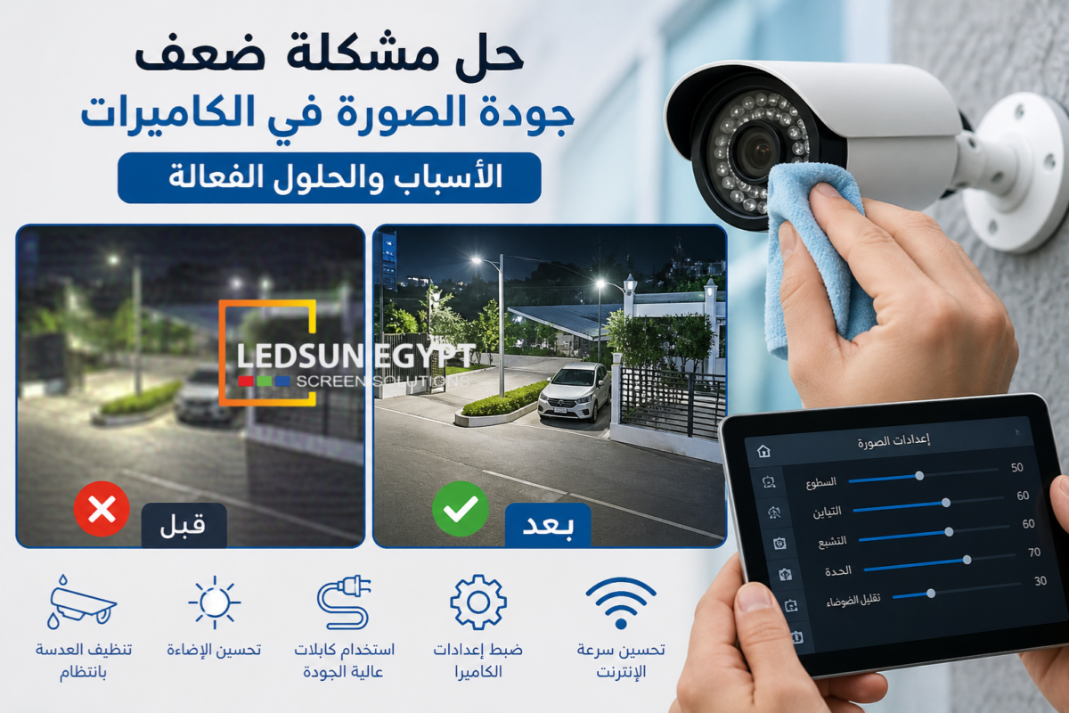 تحسين جودة صورة كاميرات المراقبة عن طريق تنظيف العدسة وضبط الإعدادات